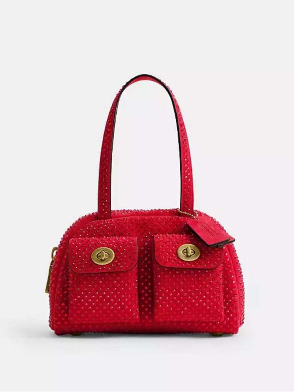 Coach Twin Turnlock Bag 20 in Red Crystal